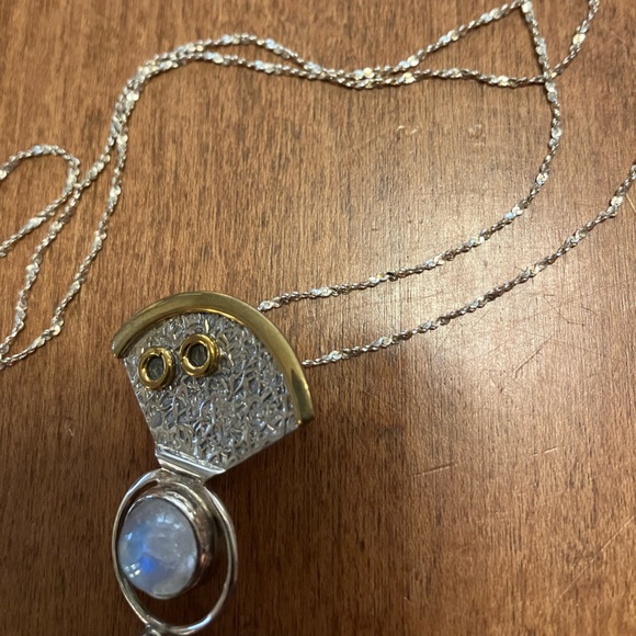 Rainbow moon stone Necklace - Picture 3 of 5